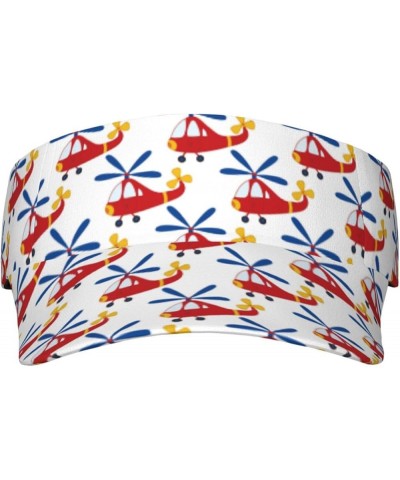 Coffee Rugby Ladies Visor Hat Golf Visor Sport Sun Visor Hats for Women and Men Cartoon Helicopter $11.33 Visors