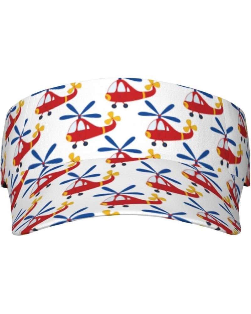 Coffee Rugby Ladies Visor Hat Golf Visor Sport Sun Visor Hats for Women and Men Cartoon Helicopter $11.33 Visors