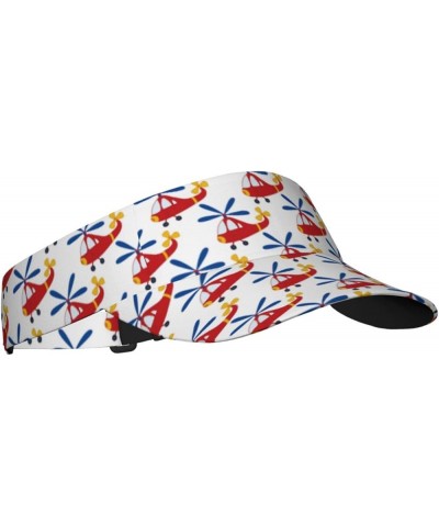 Coffee Rugby Ladies Visor Hat Golf Visor Sport Sun Visor Hats for Women and Men Cartoon Helicopter $11.33 Visors