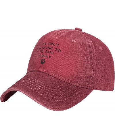 I'm Only Talking to My Dog Today Funny Baseball Cap Men Hats Sun hat for Women Cowboy hat Dad Hat Trucker hat Black Red $11.5...