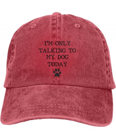 I'm Only Talking to My Dog Today Funny Baseball Cap Men Hats Sun hat for Women Cowboy hat Dad Hat Trucker hat Black Red $11.5...