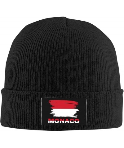 Vintage Monaco Flag Unisex Winter Knit Hat Black Black $12.41 Skullies & Beanies