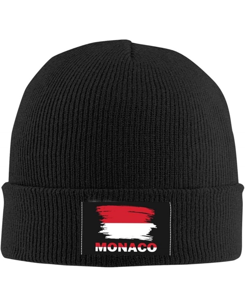 Vintage Monaco Flag Unisex Winter Knit Hat Black Black $12.41 Skullies & Beanies