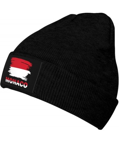 Vintage Monaco Flag Unisex Winter Knit Hat Black Black $12.41 Skullies & Beanies