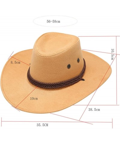 Adult Casual Solid Summer Western Fashion Cowboy Sun Hat Wide Brim Travel Sun Cap Cowboy Hat 7 1/4 Navy 1 $14.47 Fedoras