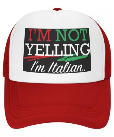 I'm Not Yelling I'm Italian 1 Baseball Hats for Men Adjustable Dad Hat Gift for Men/Women Trucker Cap,Red $10.11 Cowboy Hats