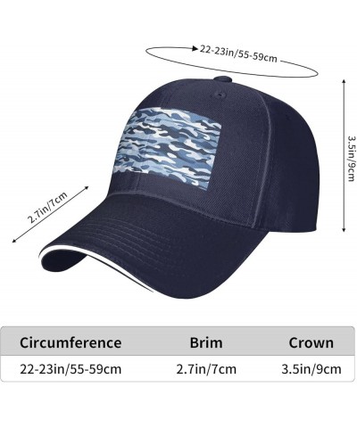 Blue Camo Picture Casual General Baseball Cap Black : Comfortable, Light Navy Blue $9.98 Baseball Caps