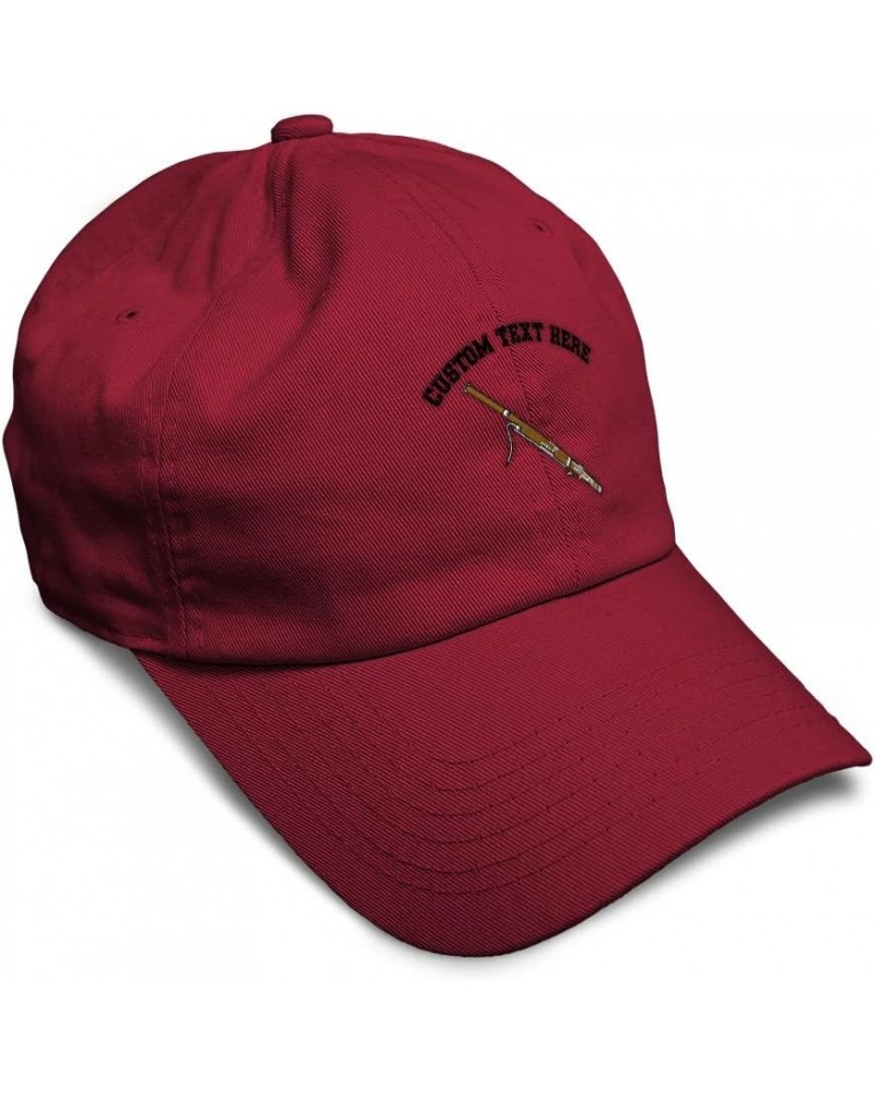 Soft Baseball Cap Bassoon Embroidery General Music Bassoon Twill Cotton Dad Hats for Men & Women Burgundy Personalized Text H...