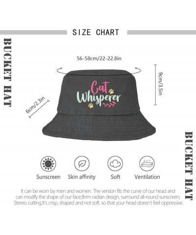 Cat Whisperer Bucket Hats Bucket Hats Flodable Men Hat for Camping Accessories for Dance Must Haves Wash Black $9.46 Bucket Hats