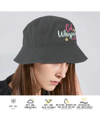 Cat Whisperer Bucket Hats Bucket Hats Flodable Men Hat for Camping Accessories for Dance Must Haves Wash Black $9.46 Bucket Hats