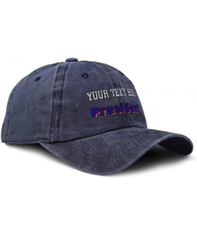 Soft Washed Baseball Cap President Cotton Dad Hats for Men & Women Navy Personalized Text Here $13.23 Baseball Caps