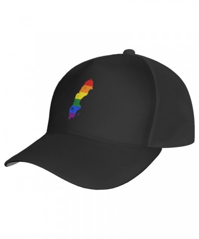 Adjustable LGBT Flag Map of Sweden Baseball Cap for Men Women Baseball Hat Outdoor Casual Breathable Caps Trucker Hats Sun Ha...