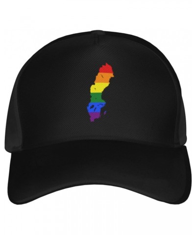 Adjustable LGBT Flag Map of Sweden Baseball Cap for Men Women Baseball Hat Outdoor Casual Breathable Caps Trucker Hats Sun Ha...