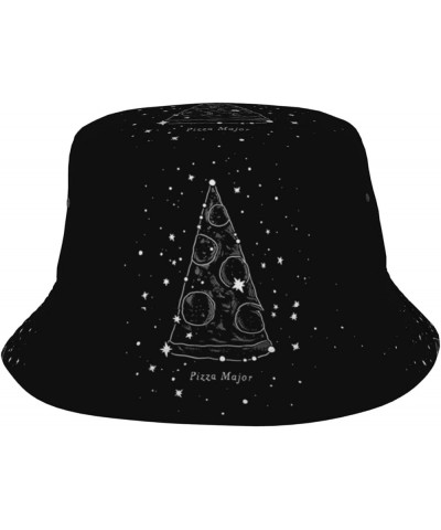 Pizza Constellation Print Bucket Hat for Women Men Cotton Summer Sun Beach Fishing Cap Pizza Constellation $18.97 Bucket Hats