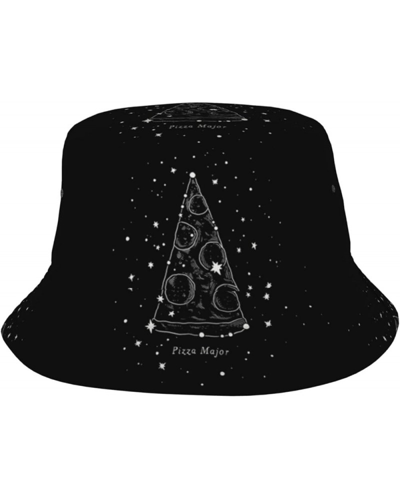 Pizza Constellation Print Bucket Hat for Women Men Cotton Summer Sun Beach Fishing Cap Pizza Constellation $18.97 Bucket Hats