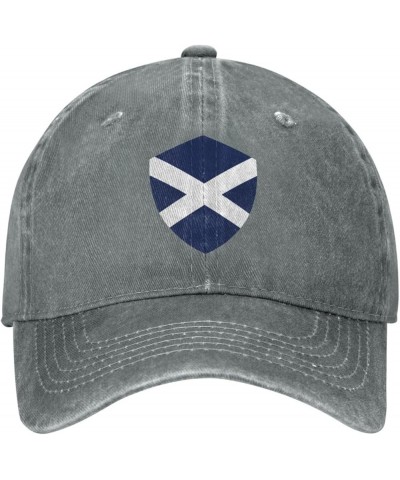 Scotland Flag Scottish Hat Vintage Washed Distressed Cotton Cowboy Baseball Hat Gray $11.35 Cowboy Hats