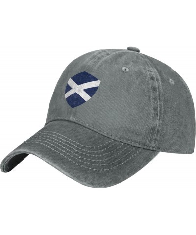 Scotland Flag Scottish Hat Vintage Washed Distressed Cotton Cowboy Baseball Hat Gray $11.35 Cowboy Hats