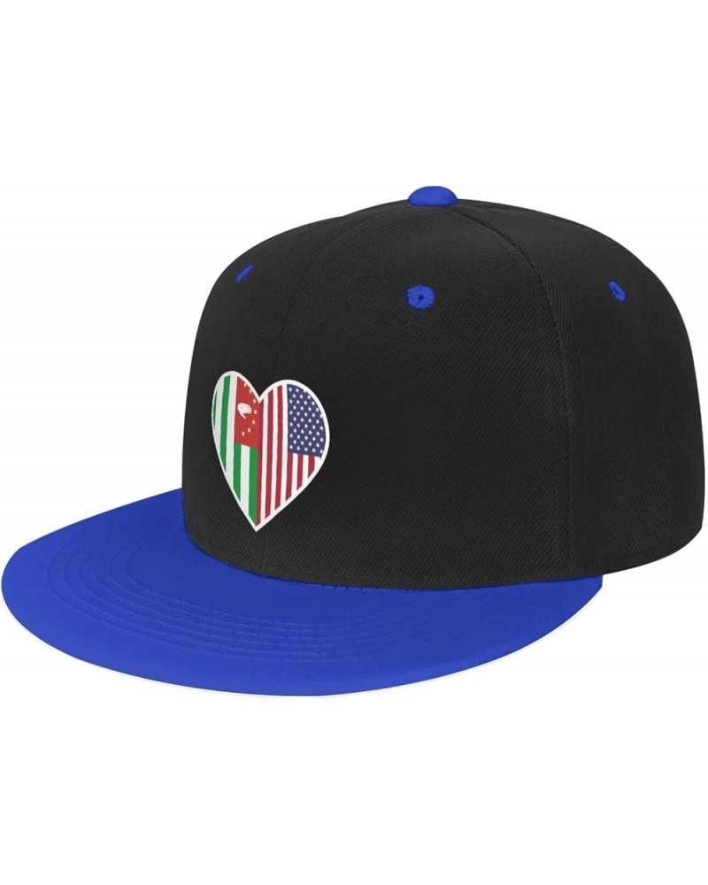 I Love America And The Republic Abkhazia Baseball Cap for Men Women Snapback Hat Adjustable Flat Bill Hats Blue $13.60 Baseba...