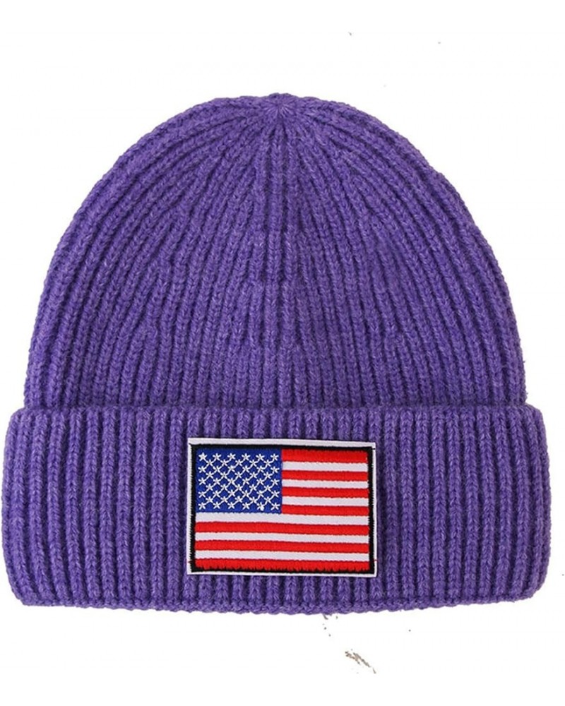 Wool Beanie for Men & Women, Unisex Daily Cuffed Plain Knit Hat, Soft Warm Winter Hat Purple $8.99 Skullies & Beanies