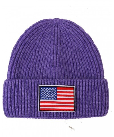 Wool Beanie for Men & Women, Unisex Daily Cuffed Plain Knit Hat, Soft Warm Winter Hat Purple $8.99 Skullies & Beanies