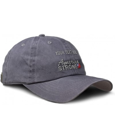 Custom Soft Washed Baseball Cap America Strone Cotton Dad Hats for Men & Women Grey Personalized Text Here $12.47 Baseball Caps