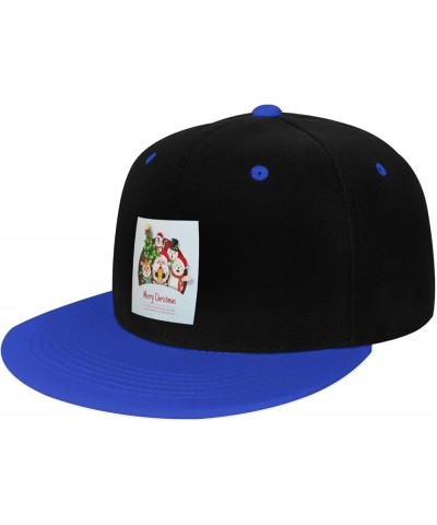 Christmas Postcard Snapback Hat for Men Women Baseball Cap Trucker Flat Bill Hats Dad Caps Blue $13.82 Baseball Caps