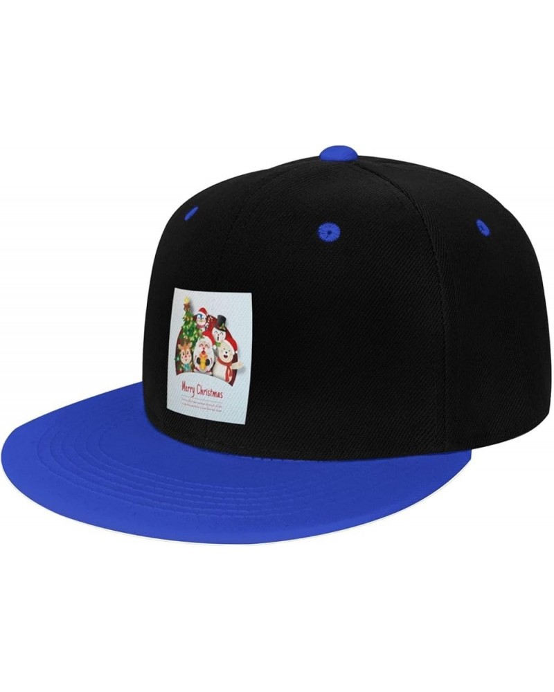 Christmas Postcard Snapback Hat for Men Women Baseball Cap Trucker Flat Bill Hats Dad Caps Blue $13.82 Baseball Caps