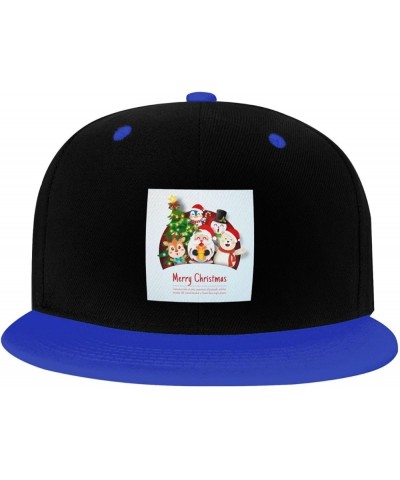 Christmas Postcard Snapback Hat for Men Women Baseball Cap Trucker Flat Bill Hats Dad Caps Blue $13.82 Baseball Caps