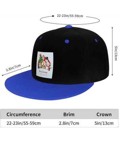 Christmas Postcard Snapback Hat for Men Women Baseball Cap Trucker Flat Bill Hats Dad Caps Blue $13.82 Baseball Caps