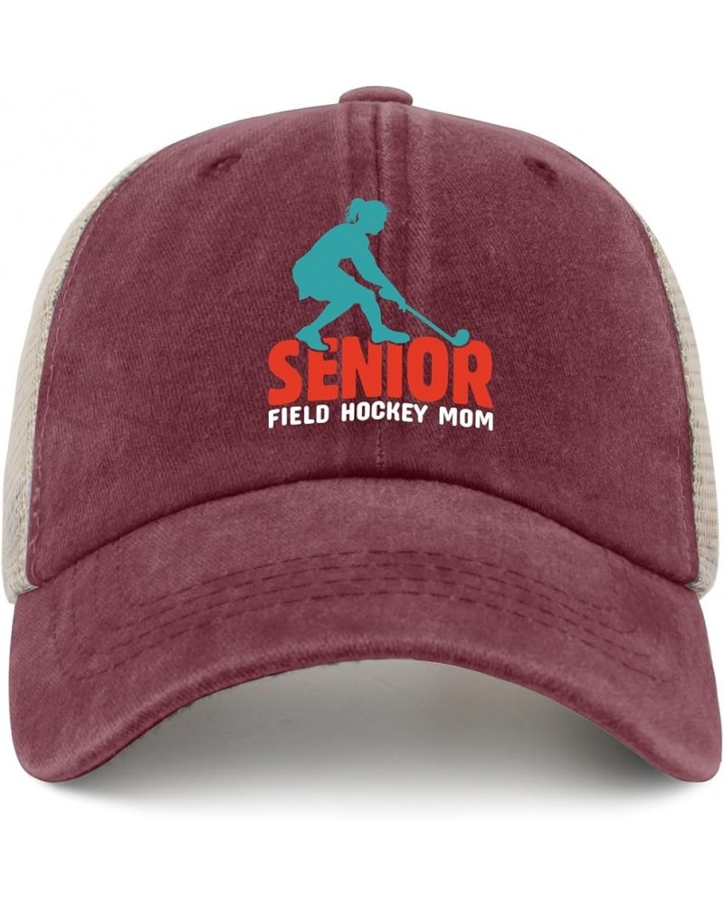 Senior Field Hockey mom hat Running Hats for Women AllBlack hat for Women Gifts for Grandma Beach Caps Wine Red02 $8.61 Cowbo...