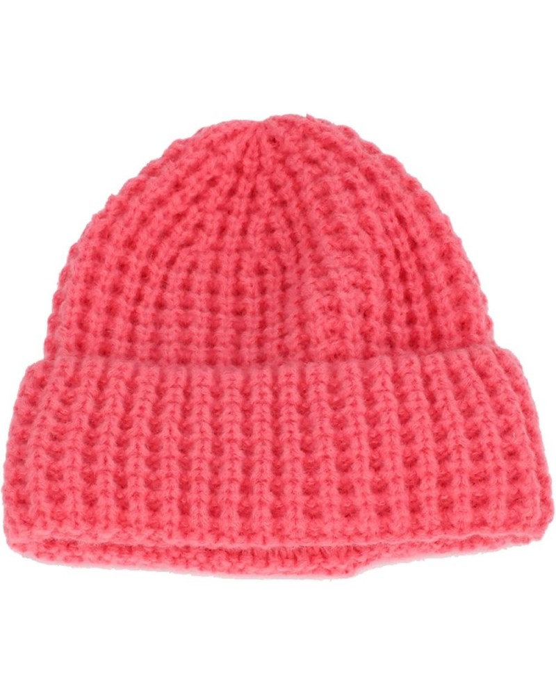 Women's Caps Men Women Caps Women Hat Slouchy Warm Knit Baggy Crochet Ski Winter Baseball Caps Casual Daily Hats Hot Pink $7....