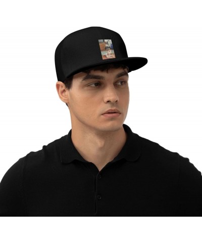 Cute Cat and Dog Baseball Cap for Men Women Snapback Hat Trucker Flat Bill Caps Sun Hat Black $12.48 Baseball Caps