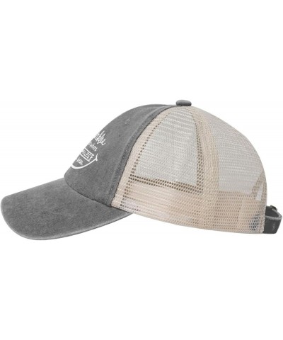 Wrinkles Only Go Where Smiles Have Been Mesh Hats for Men Washed Cotton Baseball Cap Classics Retro Trucker Hat Gray $9.42 Su...