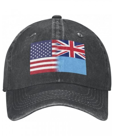 Baseball Cap US Fiji America Flag Washed Denim Adjustable Fashion Unique Hat for Men Women $11.44 Baseball Caps