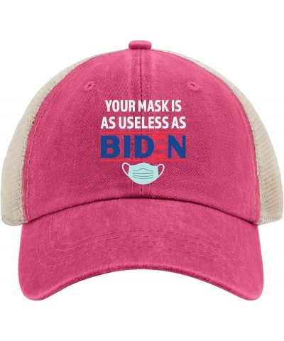 Anti Biden 2021 That Mask is As Useless As Joe Biden Hats Party Hat AllBlack Mens Beach Hat Gifts for Grandma Rose Red02 $10....