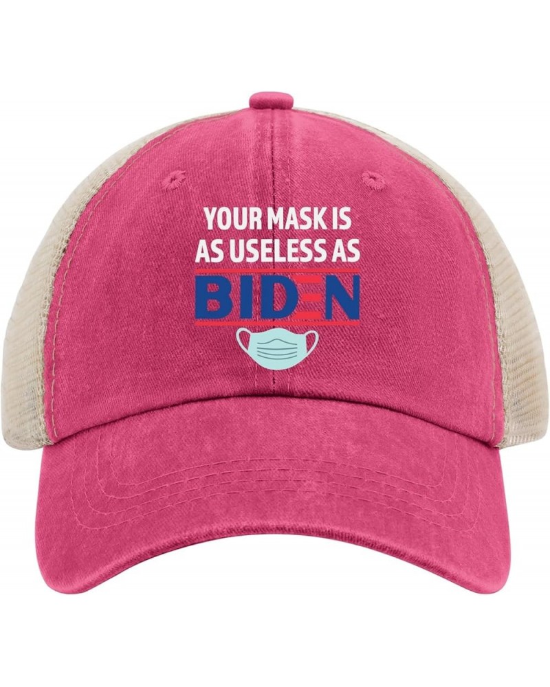 Anti Biden 2021 That Mask is As Useless As Joe Biden Hats Party Hat AllBlack Mens Beach Hat Gifts for Grandma Rose Red02 $10....