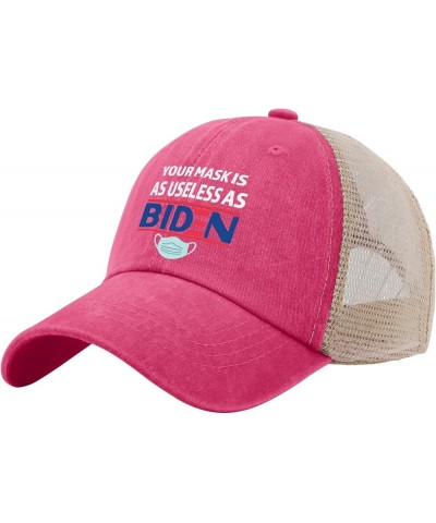 Anti Biden 2021 That Mask is As Useless As Joe Biden Hats Party Hat AllBlack Mens Beach Hat Gifts for Grandma Rose Red02 $10....