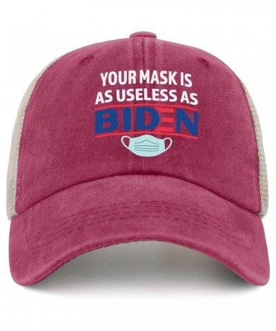 Anti Biden 2021 That Mask is As Useless As Joe Biden Hats Party Hat AllBlack Mens Beach Hat Gifts for Grandma Rose Red02 $10....