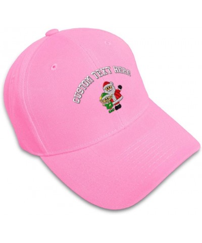 Baseball Cap Christmas Santa Elf Embroidery Holidays and Occasions Soft Pink Personalized Text Here $11.61 Baseball Caps