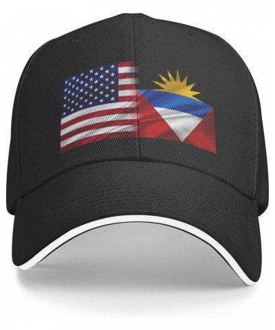 Antigua and Barbuda America Flag Comfortable Sandwich Bill Cap Perfect for Leisure Black $10.91 Baseball Caps