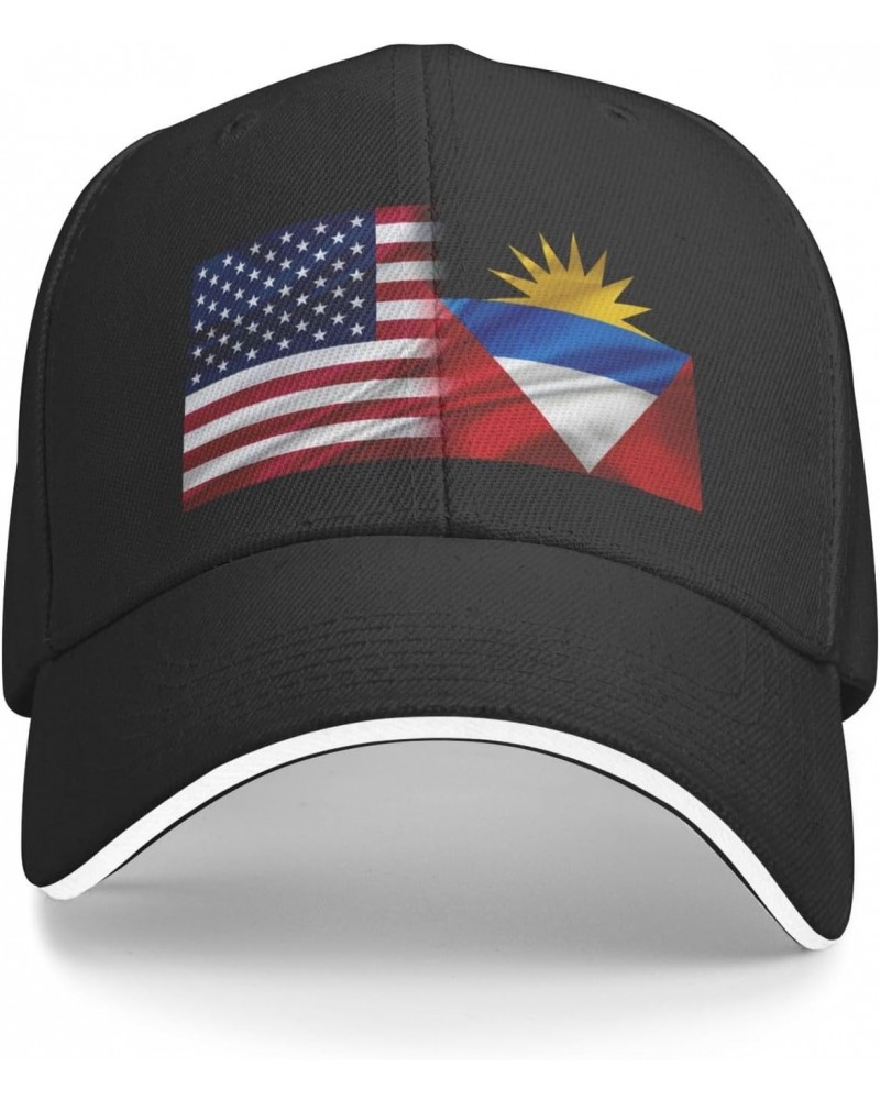 Antigua and Barbuda America Flag Comfortable Sandwich Bill Cap Perfect for Leisure Black $10.91 Baseball Caps