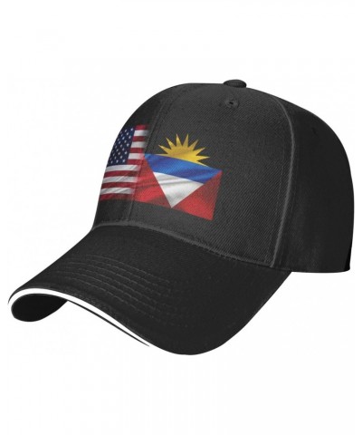 Antigua and Barbuda America Flag Comfortable Sandwich Bill Cap Perfect for Leisure Black $10.91 Baseball Caps