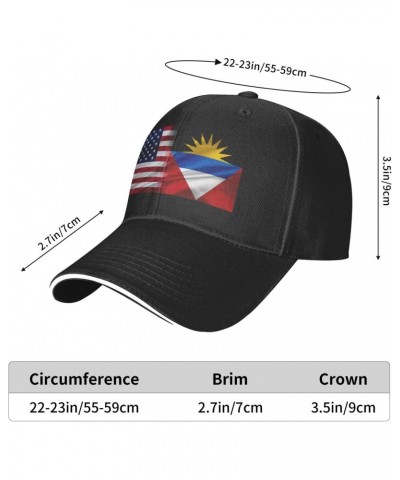 Antigua and Barbuda America Flag Comfortable Sandwich Bill Cap Perfect for Leisure Black $10.91 Baseball Caps