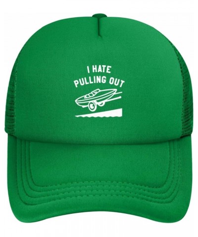 I Hate Pulling Out Baseball Cap Casual Mans Woman Cowboy Hats Adjusting Solid Color Mesh Golf Hat Green $11.18 Cowboy Hats