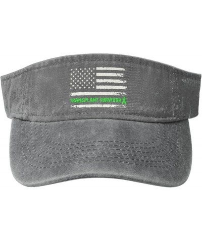 Transplant Survivor USA Flag Sun Hat Sun Visor Hats for Women Men Baseball Cap Golf Hats Gray $13.26 Visors