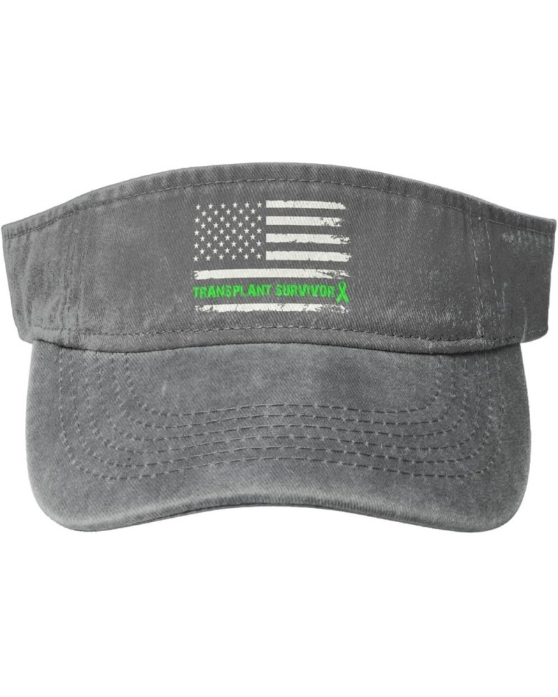 Transplant Survivor USA Flag Sun Hat Sun Visor Hats for Women Men Baseball Cap Golf Hats Gray $13.26 Visors