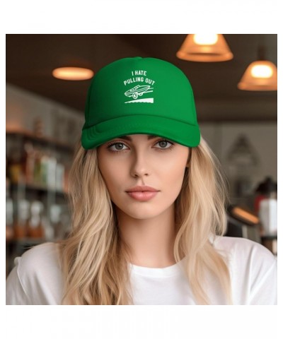 I Hate Pulling Out Baseball Cap Casual Mans Woman Cowboy Hats Adjusting Solid Color Mesh Golf Hat Green $11.18 Cowboy Hats