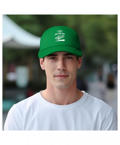 I Hate Pulling Out Baseball Cap Casual Mans Woman Cowboy Hats Adjusting Solid Color Mesh Golf Hat Green $11.18 Cowboy Hats