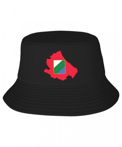 Flag Map of Abruzzo Bucket Hat for Men Women Boonie Hat Outdoor Summer Vacation Beach Travel Fishing Cap Black $11.90 Bucket ...