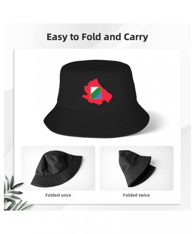 Flag Map of Abruzzo Bucket Hat for Men Women Boonie Hat Outdoor Summer Vacation Beach Travel Fishing Cap Black $11.90 Bucket ...